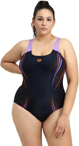 arena Bodylift Women’s Spikes Bra Plus Size One Piece Swimsuit Swim Pro Back UV Protection Tummy Control Ladies Bathing Suit