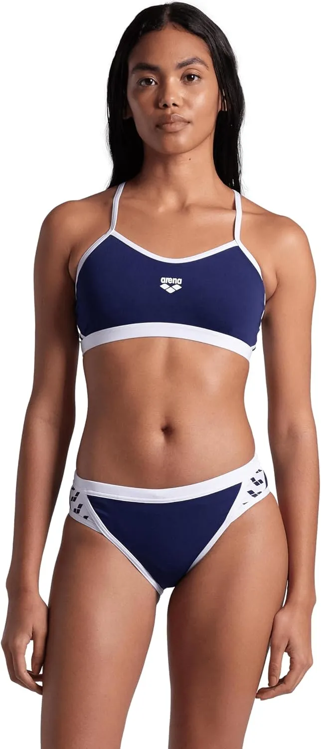 ARENA Performance Icons Solid Women's Two-Piece Swimsuit Cross Back MaxLife Bikini Pool Training Suit