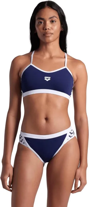 ARENA Performance Icons Solid Women's Two-Piece Swimsuit Cross Back MaxLife Bikini Pool Training Suit