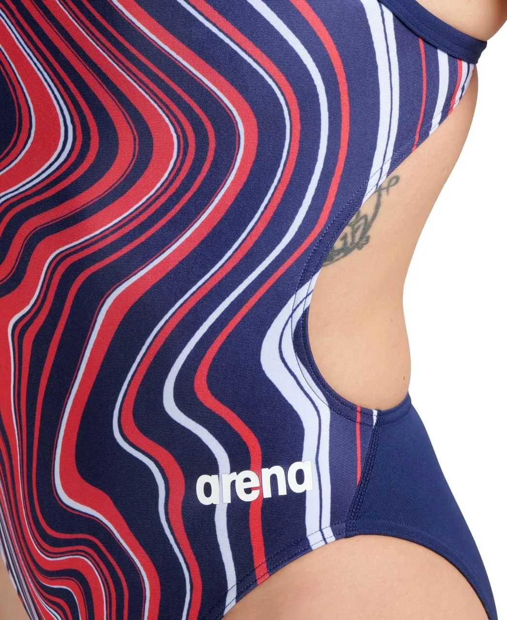 ARENA Performance Marbled Women's Swimsuit Challenge Back One Piece MaxLife Pool Training Bathing Suit Sports Swimwear