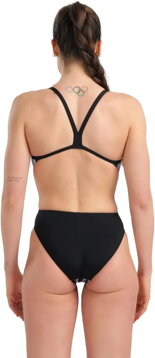 ARENA Performance Marbled Women's Swimsuit Challenge Back One Piece MaxLife Pool Training Bathing Suit Sports Swimwear