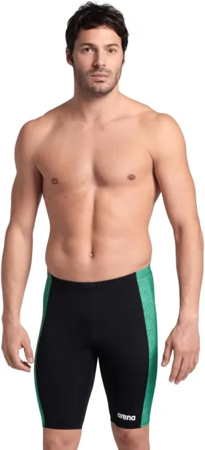 ARENA Performance Men's Abstract Tiles Swim Jammer Athletic Knee-Length Swimsuit Short Competitive Training Bathing Suit