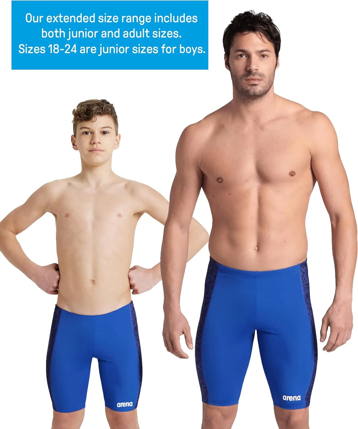 ARENA Performance Men's Abstract Tiles Swim Jammer Athletic Knee-Length Swimsuit Short Competitive Training Bathing Suit