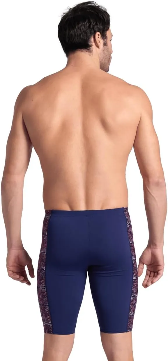 ARENA Performance Men's Abstract Tiles Swim Jammer Athletic Knee-Length Swimsuit Short Competitive Training Bathing Suit
