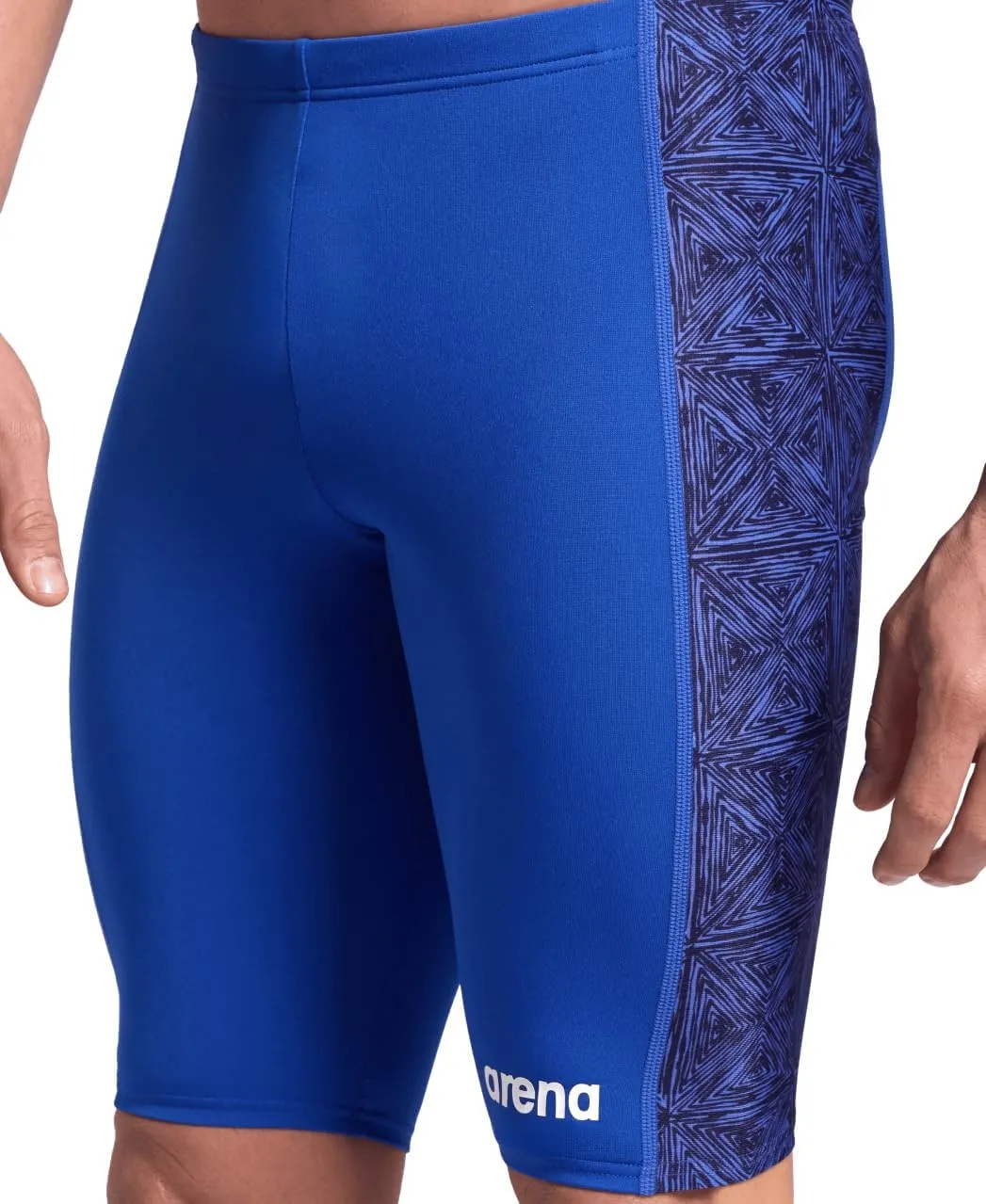 ARENA Performance Men's Abstract Tiles Swim Jammer Athletic Knee-Length Swimsuit Short Competitive Training Bathing Suit