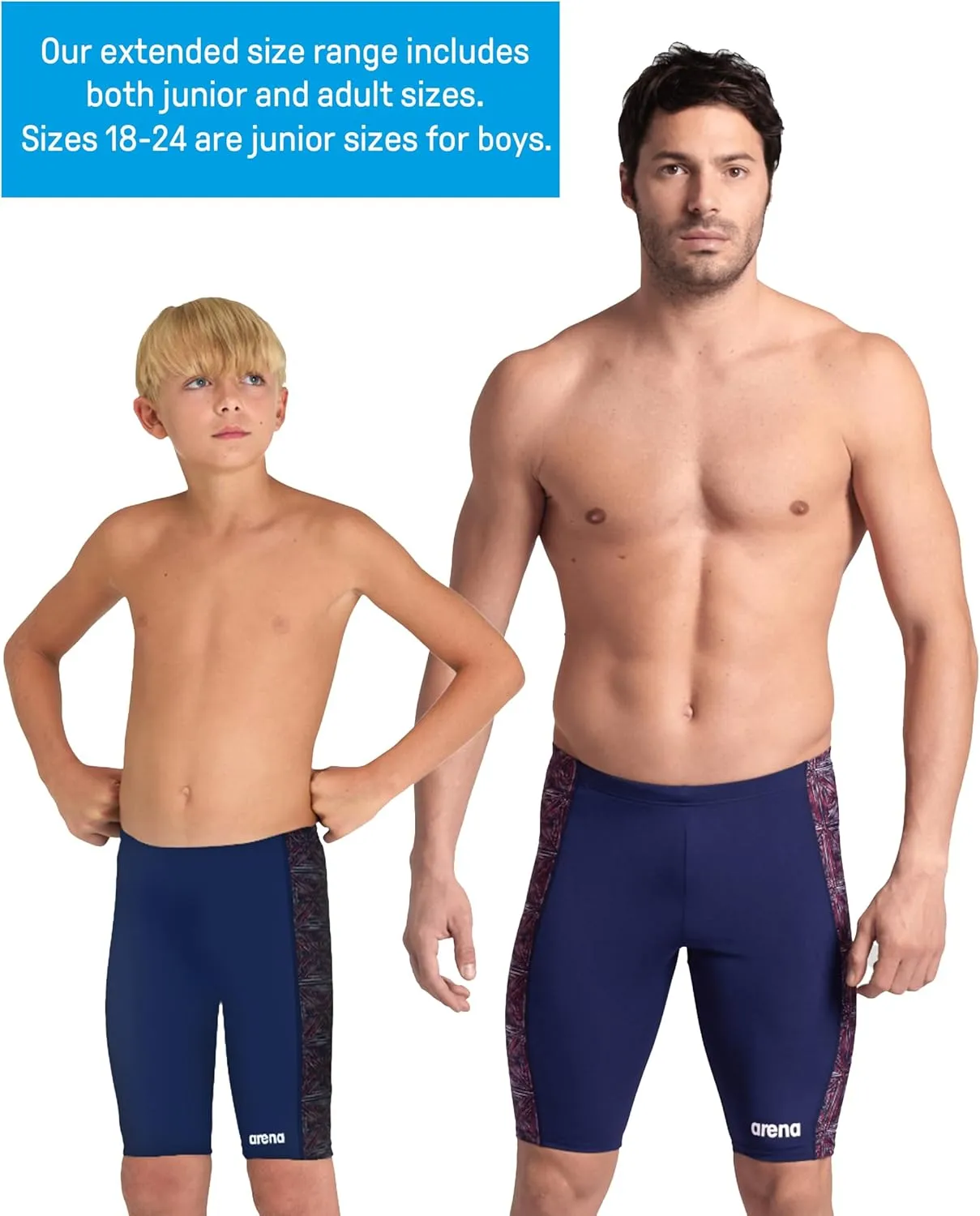 ARENA Performance Men's Abstract Tiles Swim Jammer Athletic Knee-Length Swimsuit Short Competitive Training Bathing Suit