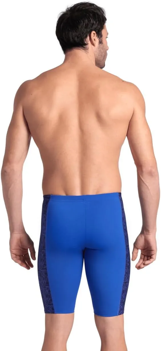 ARENA Performance Men's Abstract Tiles Swim Jammer Athletic Knee-Length Swimsuit Short Competitive Training Bathing Suit