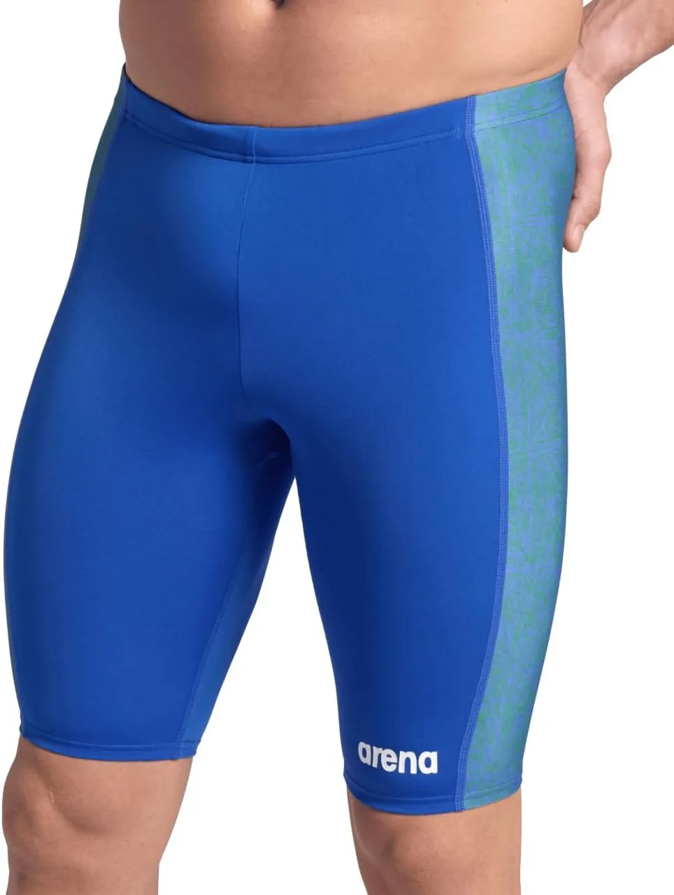 ARENA Performance Men's Abstract Tiles Swim Jammer Athletic Knee-Length Swimsuit Short Competitive Training Bathing Suit