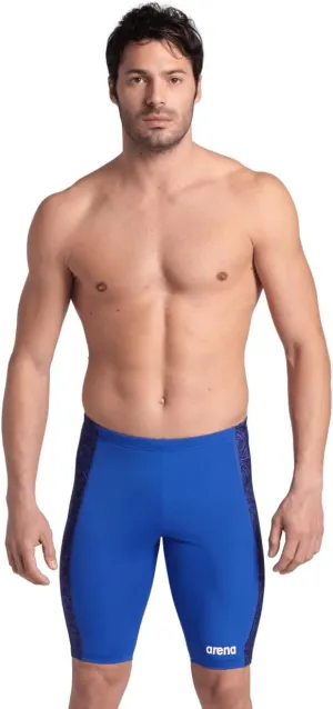 ARENA Performance Men's Abstract Tiles Swim Jammer Athletic Knee-Length Swimsuit Short Competitive Training Bathing Suit