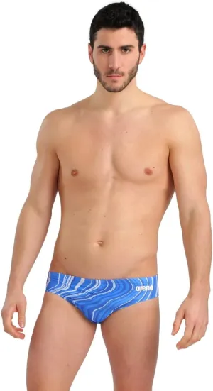 ARENA Performance Men's Marbled Swim Brief Chlorine Resistant MaxLife Swimsuit Practice Pool Training Bathing Suit
