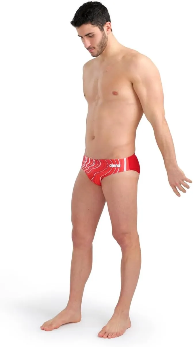 ARENA Performance Men's Marbled Swim Brief Chlorine Resistant MaxLife Swimsuit Practice Pool Training Bathing Suit