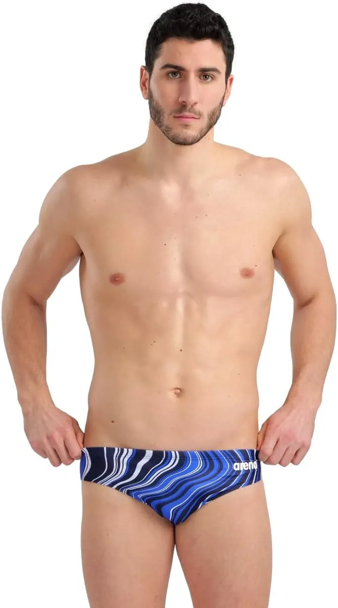 ARENA Performance Men's Marbled Swim Brief Chlorine Resistant MaxLife Swimsuit Practice Pool Training Bathing Suit