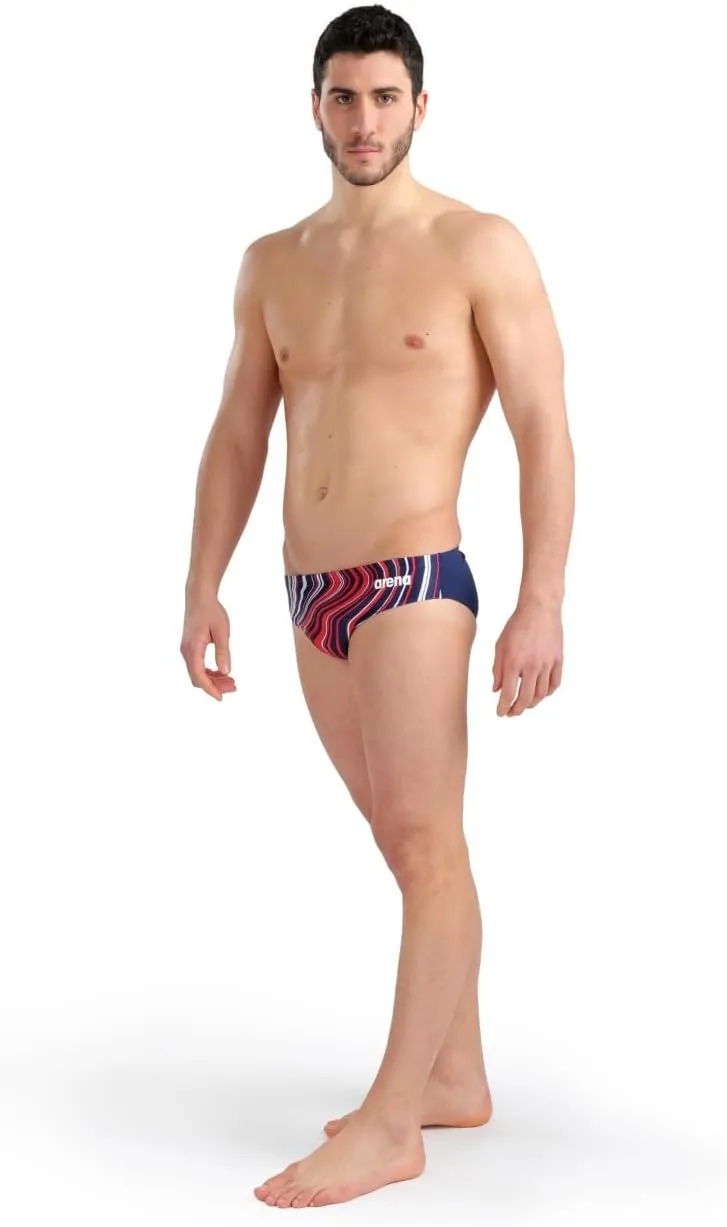 ARENA Performance Men's Marbled Swim Brief Chlorine Resistant MaxLife Swimsuit Practice Pool Training Bathing Suit