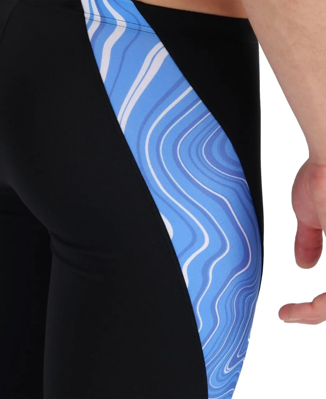 ARENA Performance Men's Marbled Swim Jammer MaxLife Athletic Practice Knee-Length Swimsuit Short Training Bathing Suit