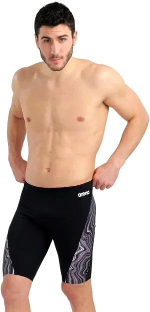ARENA Performance Men's Marbled Swim Jammer MaxLife Athletic Practice Knee-Length Swimsuit Short Training Bathing Suit