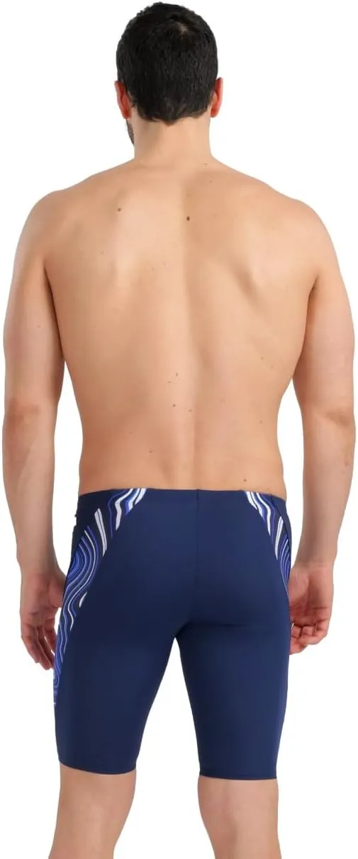 ARENA Performance Men's Marbled Swim Jammer MaxLife Athletic Practice Knee-Length Swimsuit Short Training Bathing Suit