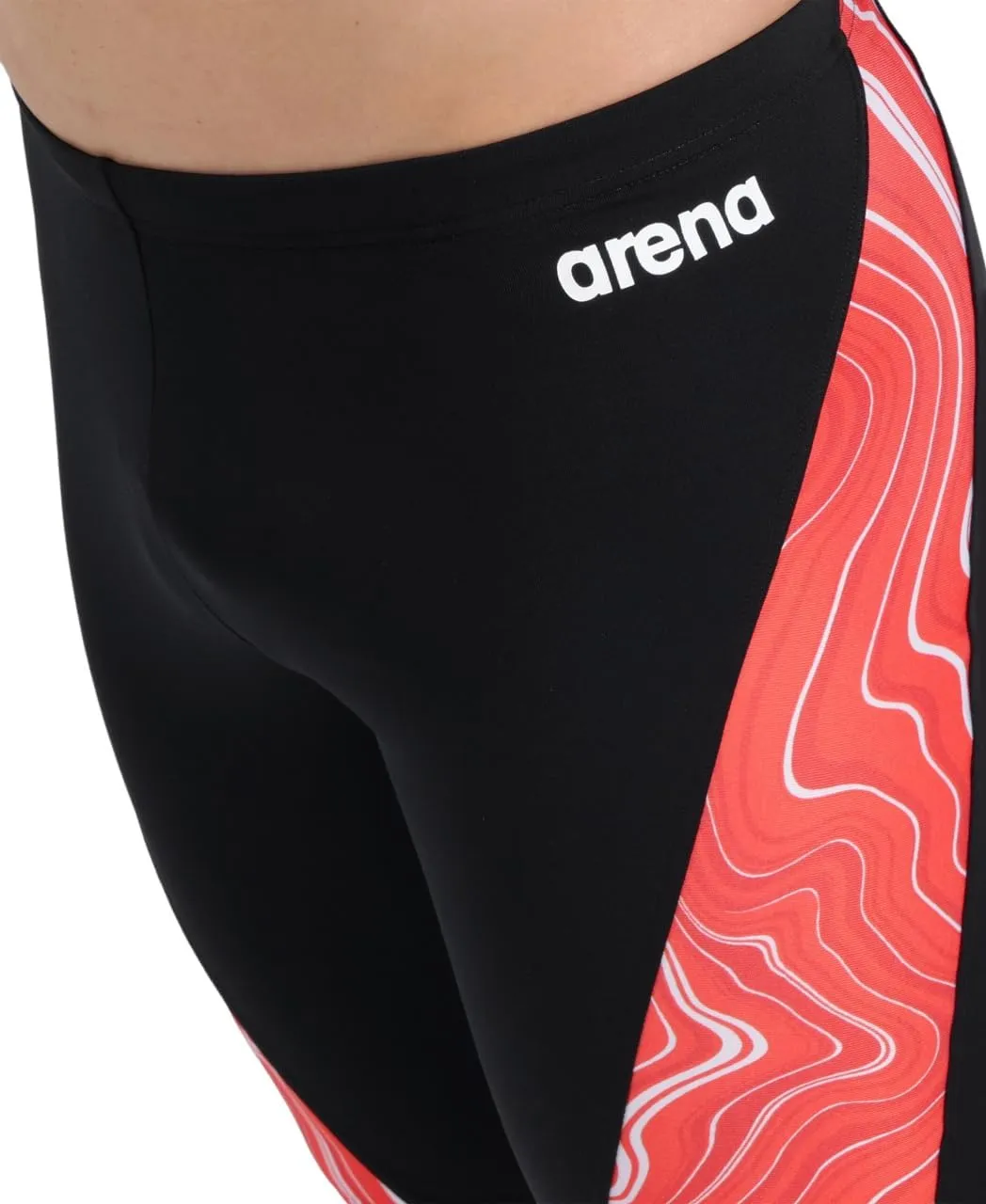 ARENA Performance Men's Marbled Swim Jammer MaxLife Athletic Practice Knee-Length Swimsuit Short Training Bathing Suit