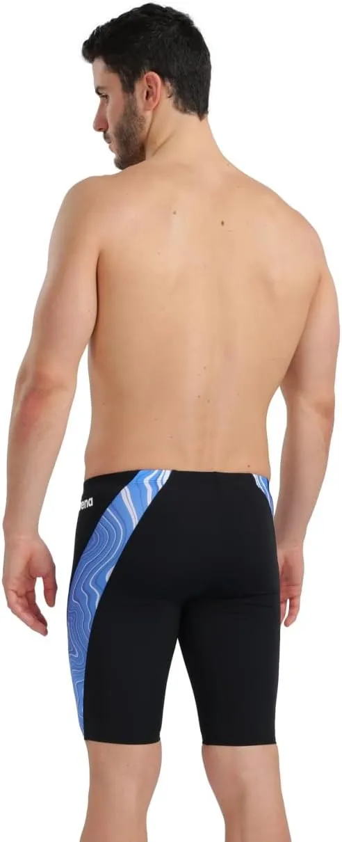 ARENA Performance Men's Marbled Swim Jammer MaxLife Athletic Practice Knee-Length Swimsuit Short Training Bathing Suit