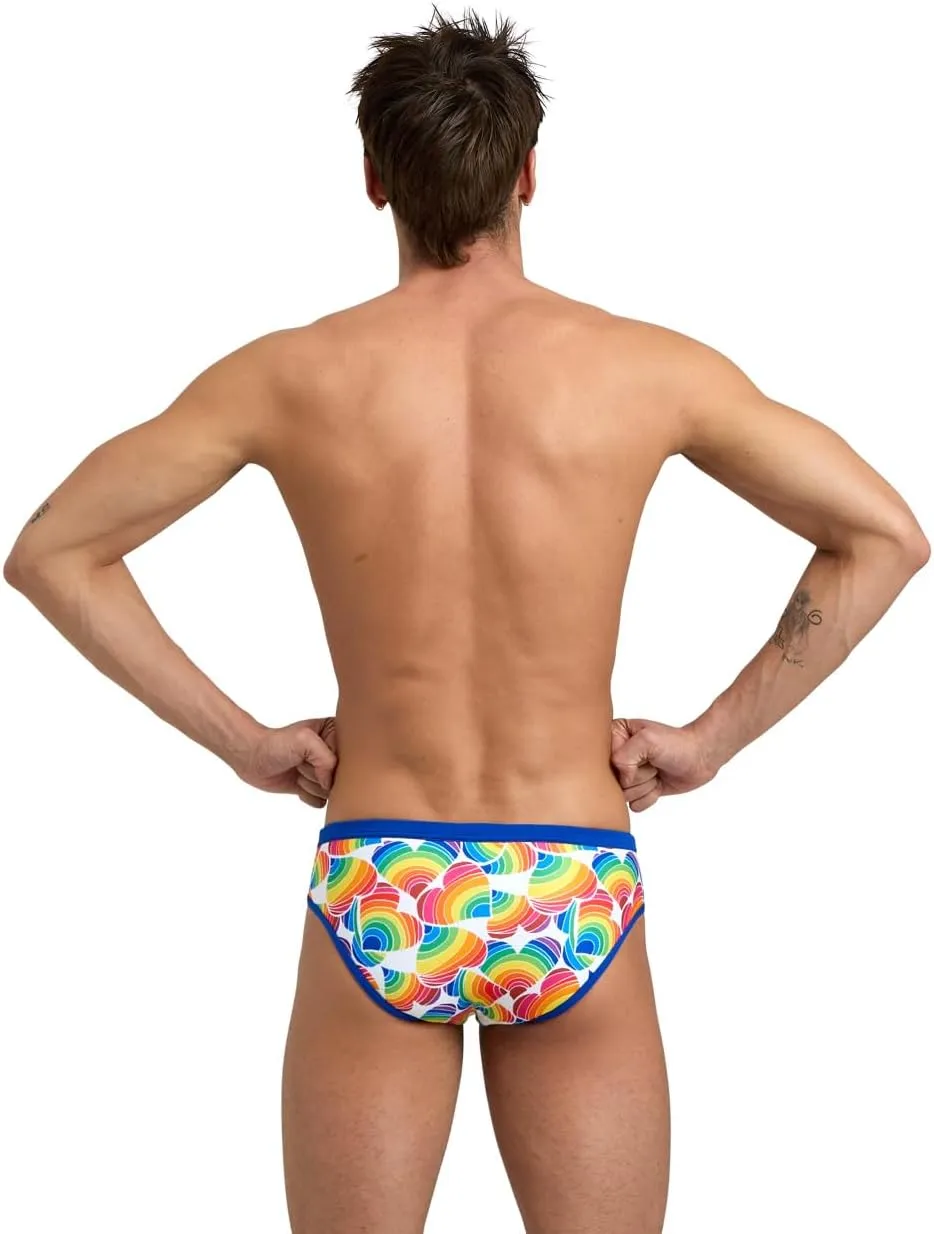 ARENA Performance Men's Pride Swim Brief Chlorine Resistant MaxLife Athletic Practice Swimsuit Training Bathing Suit Swimmers
