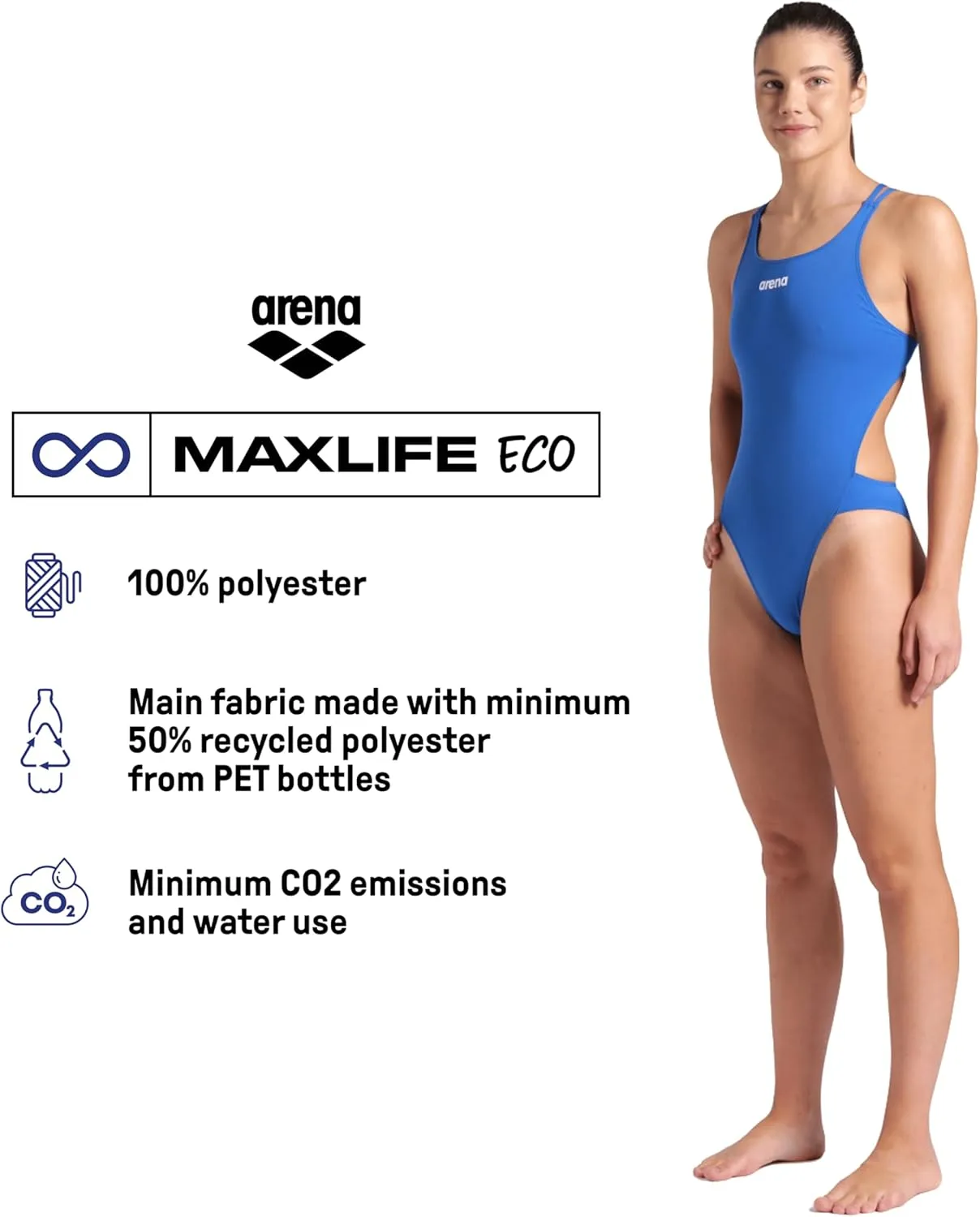 ARENA Women's Performance Sports Swimsuit Solid Tech Back Multi Bathing Suit