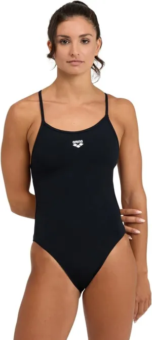 ARENA Women's Performance Team Solid Lace Back Swimsuit One Piece Bathing Suit