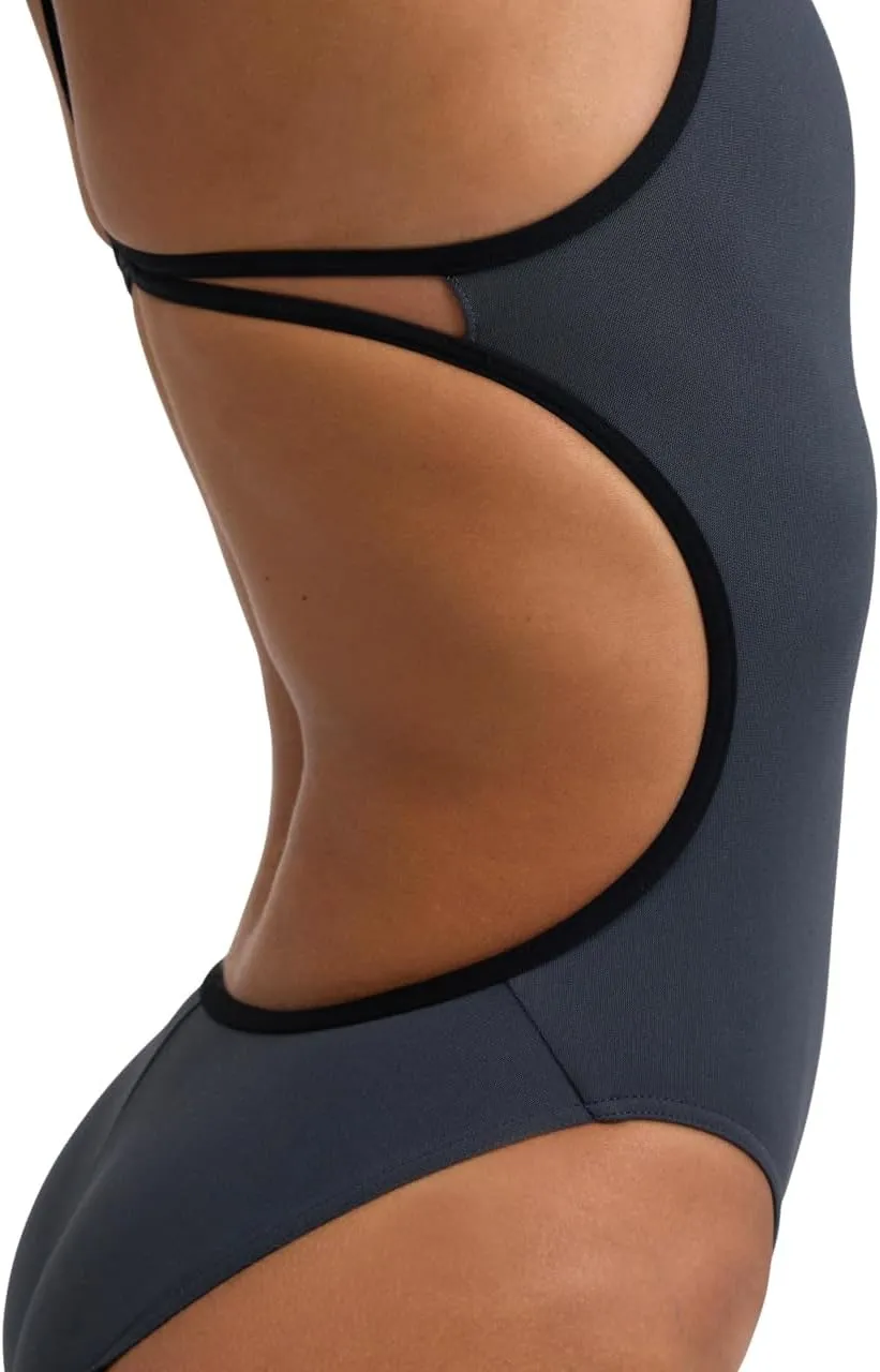 ARENA Women's Performance Team Solid Lace Back Swimsuit One Piece Bathing Suit