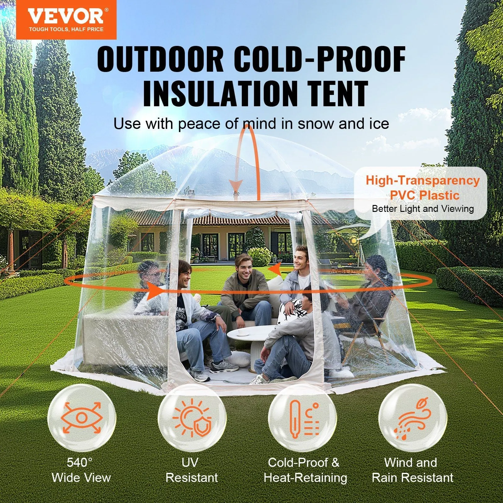 Attractive Instant Top-selling Tent Clear Proof Tent Shelter Sports 8-10 Pop-Up People Weather VEVOR