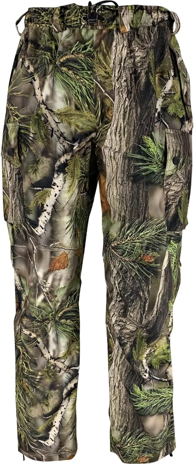 AYIN Hunting Camo Rain Suit, Breathable Waterproof Camouflage Rain Hooded Jacket and Pants with Wateproof Zippers
