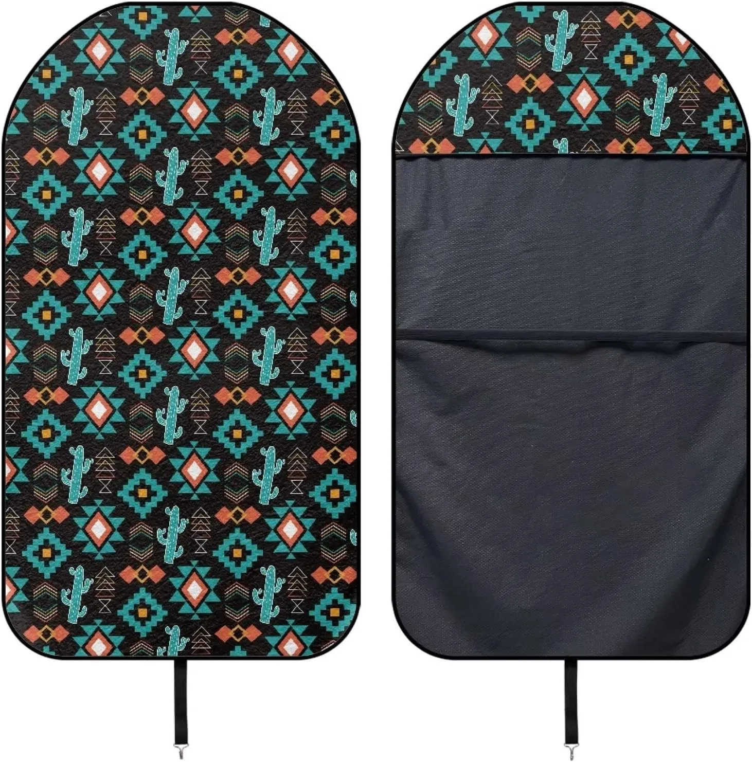 Aztec Cactus Seat Hoody - Waterproof Sweat Proof Car Seat Cover Protector. Universal Fit, Machine Washable, Grippy Backing, Car Seat Cover for Swimming, Surfing, Working Out, The Beach, Dogs