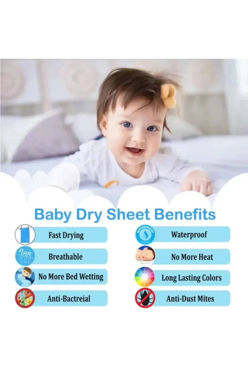 Baby Cotton Solid Waterproof Sheet - 100 cm X 70 cm