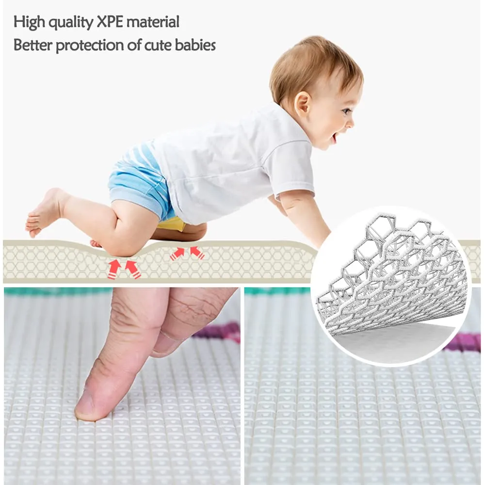 Baby Play Mat Reversible Foldable Foam Play mat for Baby, BPA Free Baby mat for Floor, playmat for Babies with Travel Bag for Indoor Outdoor 70 x 59 x 0.2 Inch