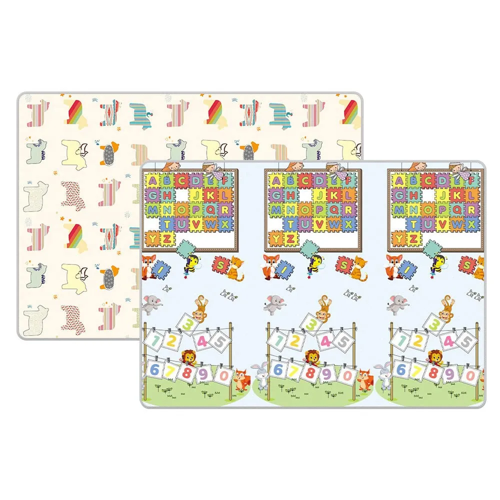 Baby Play Mat Reversible Foldable Foam Play mat for Baby, BPA Free Baby mat for Floor, playmat for Babies with Travel Bag for Indoor Outdoor 70 x 59 x 0.2 Inch