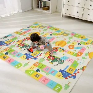 Bammax X-Large Waterproof & Foldable Baby Play Mat - 70" x 78" Crawling & Kids Play Mat - Maze & Bears