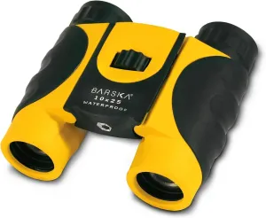 BARSKA 10x25 Compact Waterproof Binocular (Yellow)