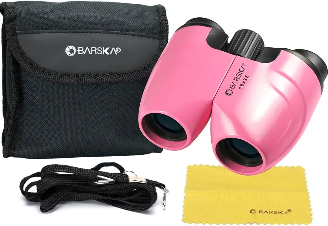 BARSKA 10x25 Pink Porro Binoculars