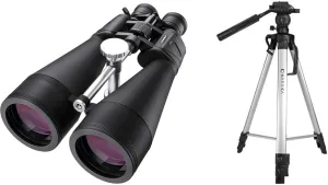 BARSKA 20-140x80 Gladiator Zoom Binoculars & Deluxe Extendable 63.4" Tripod Bundle