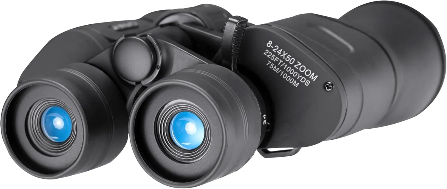 BARSKA Gladiator 8-24X50 Zoom Binoculars (Ruby Lens) Black