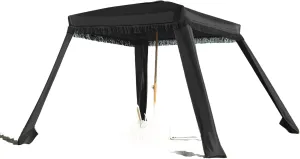 Beach Cabana with Fringe - 6x6 Ft. Boho Beach Canopy Umbrella Tent, Portable Umbrellas for Sand with Carry Bag & Sandbag Pockets, Instant Sun Shade Canopy Tent for Beaches & Backyards