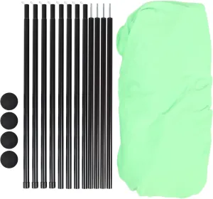 Beach Tent, UPF50  4 Poles Lightweight Stable Beach Tent Sun Shelter Polyester Iron for Picnics (Green)