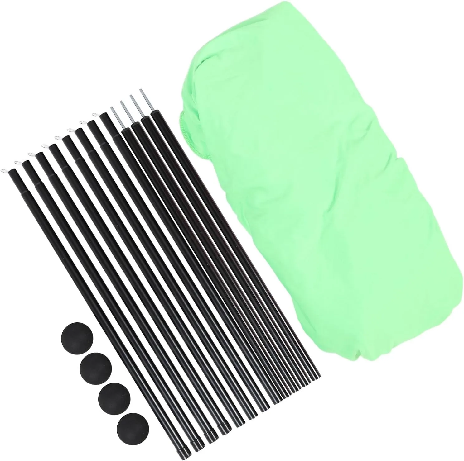Beach Tent, UPF50  4 Poles Lightweight Stable Beach Tent Sun Shelter Polyester Iron for Picnics (Green)