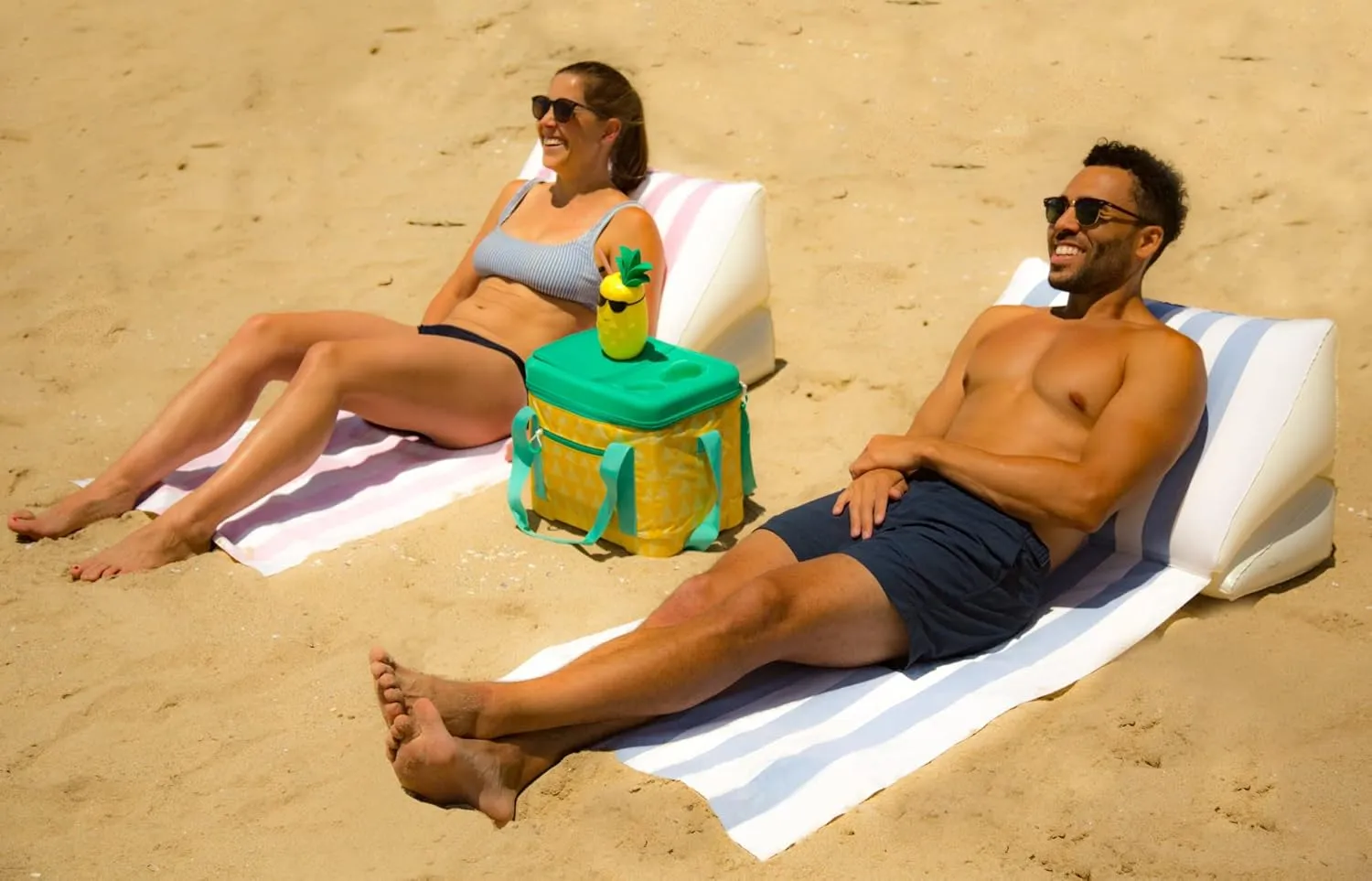 BeachBack Inflatable Lounger - Portable Air Couch for Beach and Camping with Adjustable Back Support - Travel Friendly Beach Lounger Easy to Carry & Set