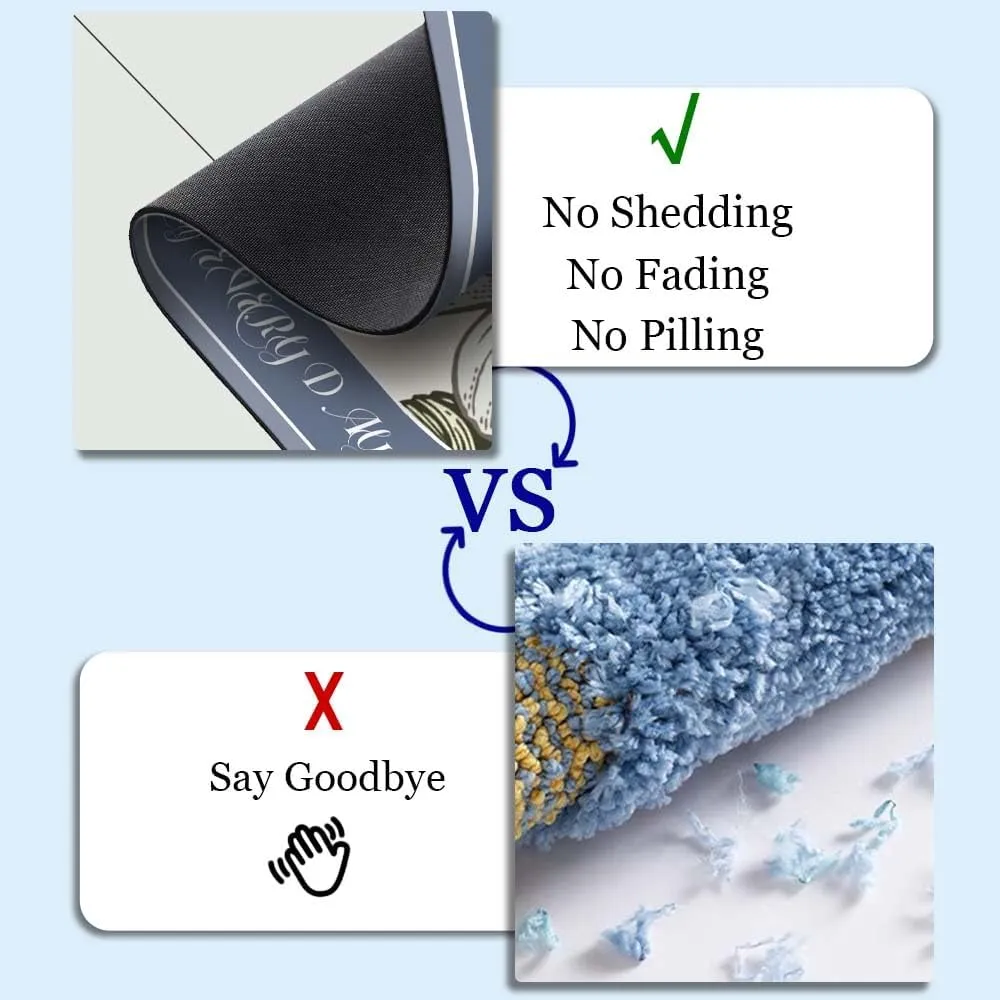 Beautiful Misty Forest Super Absorbent Quick-Drying Bathroom Mat Rug, Rubber Non-Slip Bottoms, Easy to Clean,Ultra Thin Bathroom Rugs Fit Under Door and Bathtub(16×24Inch)