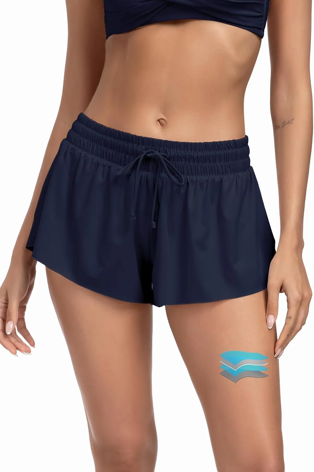 Beautikini Period Swim 2-in-1 Shorts Menstrual Leakproof Bathing Suit Bottoms Flowy Athletic Skirt for Teen Girls