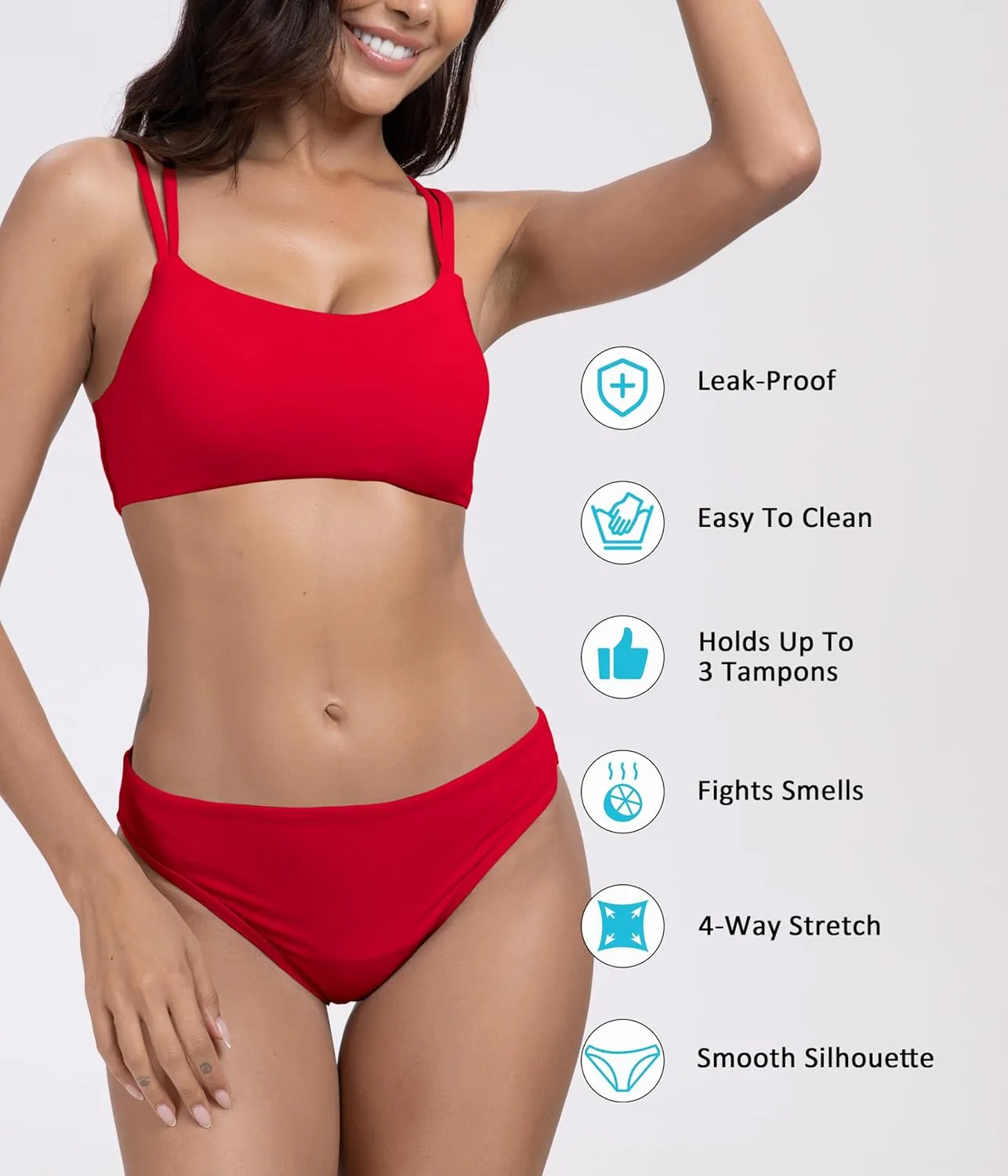 Beautikini Period Swimwear for Teens Menstrual Leakproof Taylor Bikini Top Period Bikini Swimsuit Bathing Suit for Teens Girl