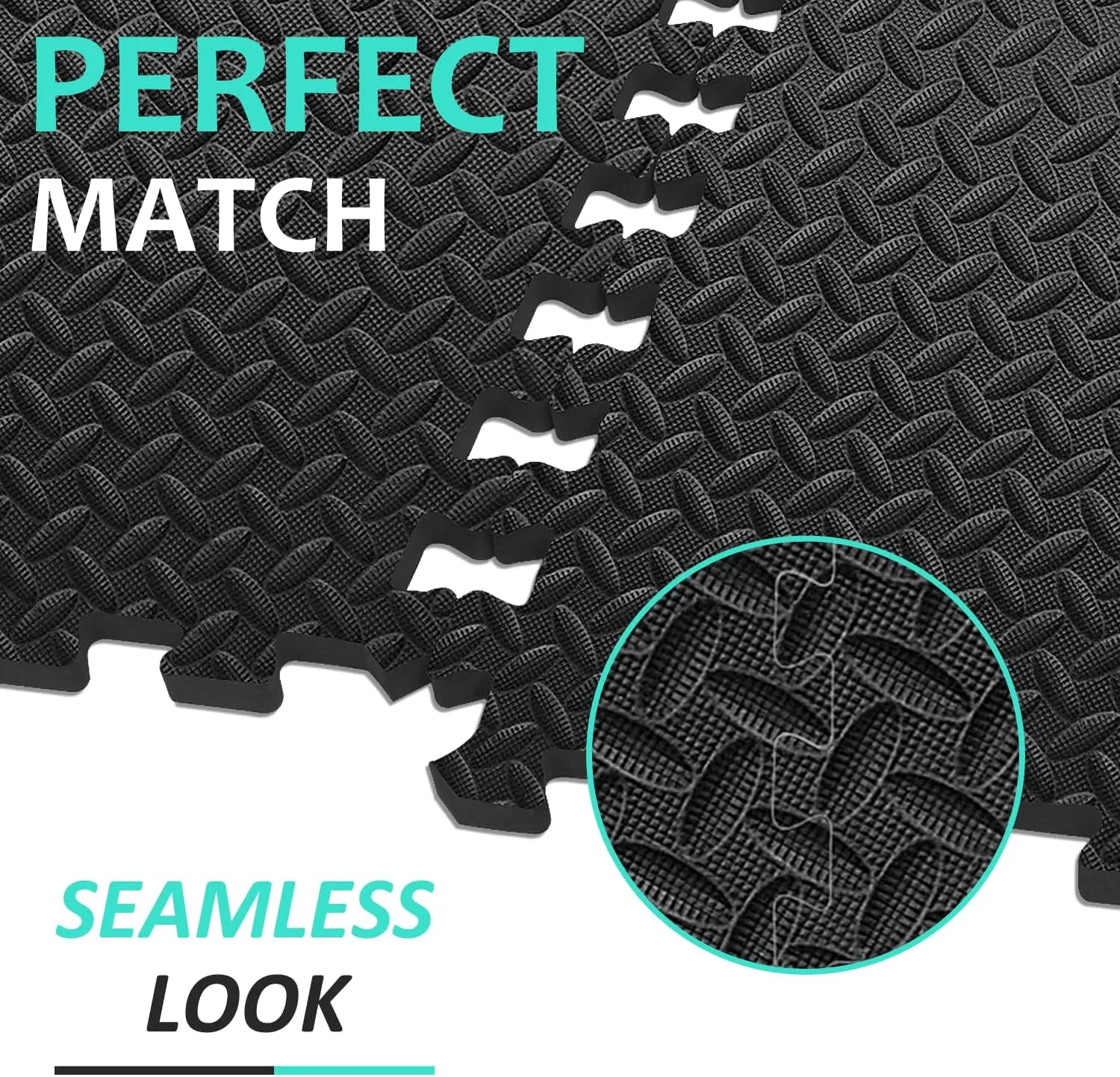 BEAUTYOVO Puzzle Exercise Mat with 12/24/48 Tiles Interlocking Foam Gym Mats, 24'' x 24'' EVA Foam Floor Tiles, Protective Flooring Mats for Gym Equipment