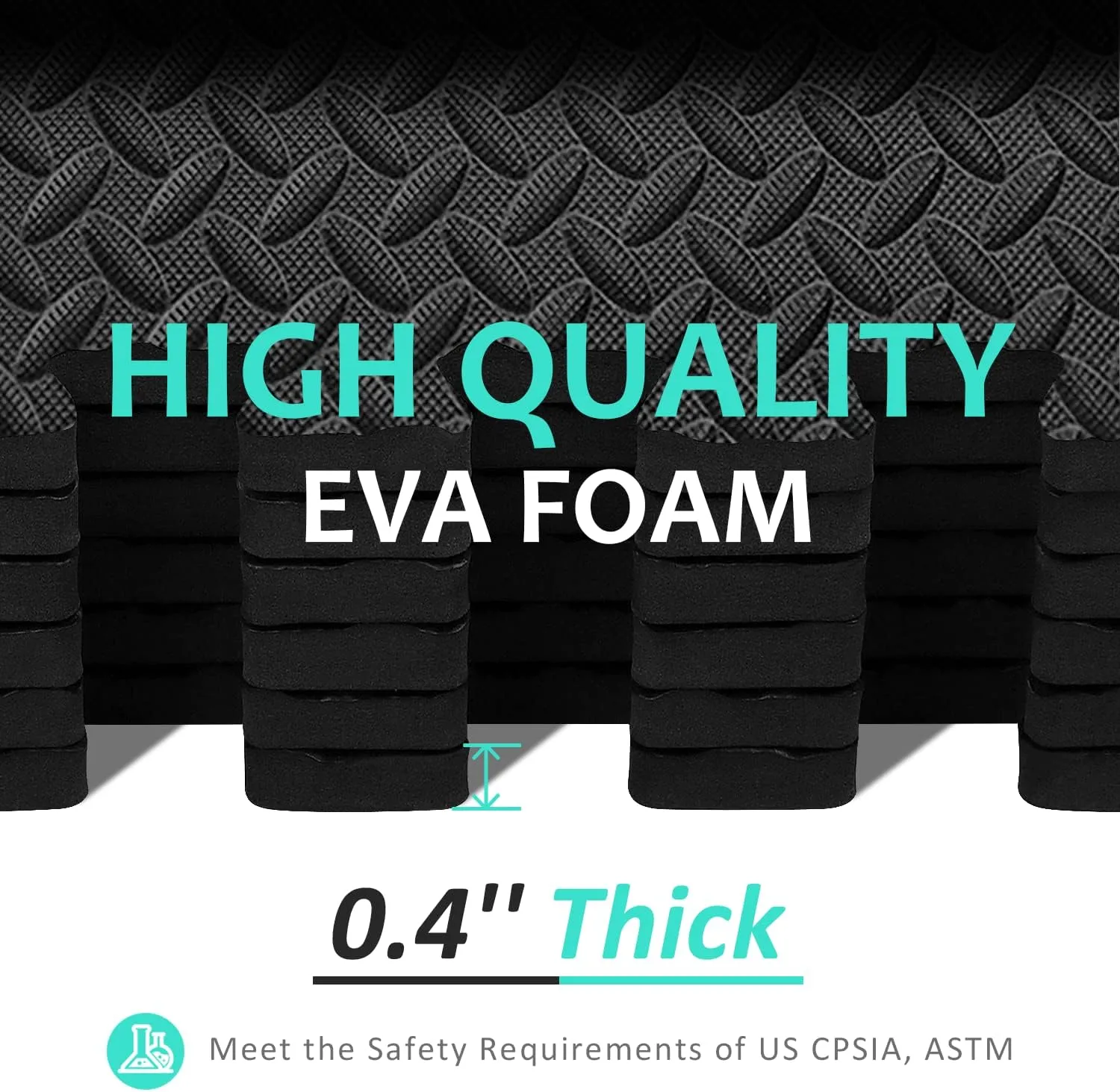 BEAUTYOVO Puzzle Exercise Mat with 12/24/48 Tiles Interlocking Foam Gym Mats, 24'' x 24'' EVA Foam Floor Tiles, Protective Flooring Mats for Gym Equipment