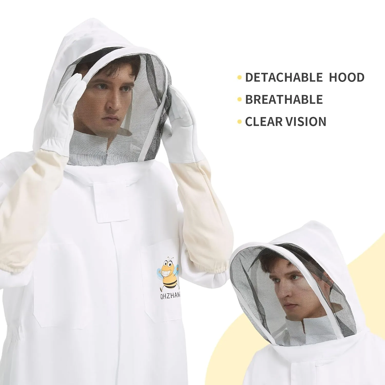 bee keeper suit for Men Women Sting Proof, Polycotton Beekeeping Suits Beekeeper Costume&with Glove &Ventilated Hood, Backyard and Beekeeping (L)