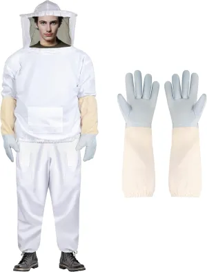 Bee Suits Bee keeper Suit for Men Women Sting Proof Beekeeper with Glove &Ventilated Hood Bee Keeping Starter kit & Beekeeping Supplies