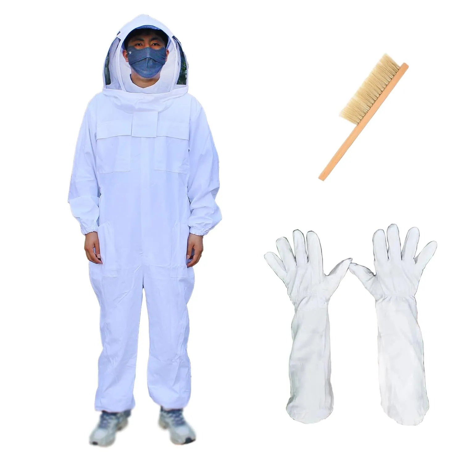 Bee Suits for Men&Women Sting Proof,Bee Keeper Suit for Men,Beekeeper Suit,Bee Protective Gear,Ventilated Bee Suit. (White, XL)