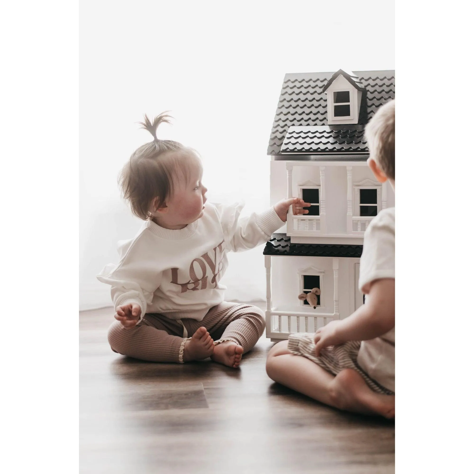 Bencer and Hazelnut | Love Bug Jumper, Mushroom Frill (White) - Size Newborn